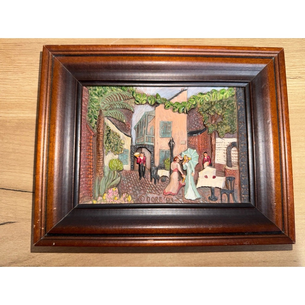 Dore Skidmore 1993 Court of Two Sisters New Orleans Hand Carved Woodgraph C